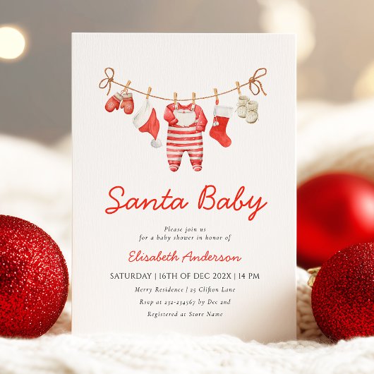 Santa Baby Baby Shower Invitation 招待状