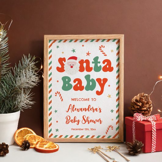 Santa Baby Baby Shower Welcome  ポスター