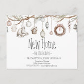 Santa Baby Bear Christmas Clothesline New Address 案内ポストカード (正面)