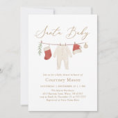 Santa Baby Christmas Baby Clothes Baby Shower 招待状 (正面)