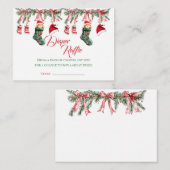 Santa Baby Christmas Baby Shower エンクロージャーカード (正面/裏面)