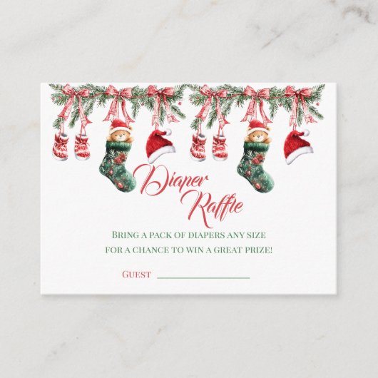 Santa Baby Christmas Baby Shower エンクロージャーカード (正面)