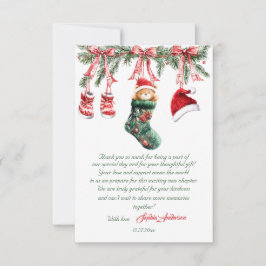 Santa Baby Christmas Baby Shower サンキューカード