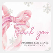 Santa Baby Christmas Baby Shower スクエアシール (正面)