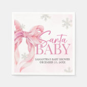 Santa Baby Christmas Baby Shower スタンダードカクテルナプキン (正面)