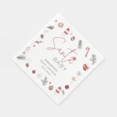 Santa Baby Christmas Baby Shower スタンダードランチョンナプキン (角)
