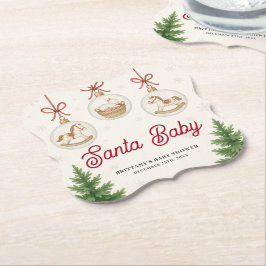 Santa Baby Christmas Baby Shower  ペーパーコースター