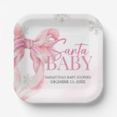 Santa Baby Christmas Baby Shower ペーパープレート (正面)