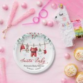 Santa Baby Christmas Baby Shower ペーパープレート (パーティー)