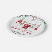 Santa Baby Christmas Baby Shower ペーパープレート (アングル)