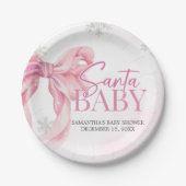 Santa Baby Christmas Baby Shower ペーパープレート (正面)