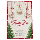 Santa Baby Christmas Baby Shower ミディアムペーパーバッグ (正面)