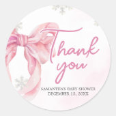 Santa Baby Christmas Baby Shower ラウンドシール (正面)