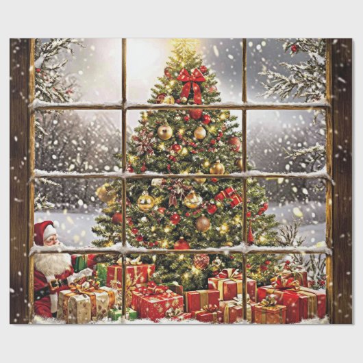 Santa Baby Christmas Baby Shower ラッピングペーパー (フラット)