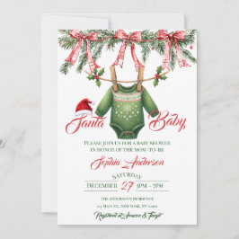 Santa Baby Christmas Baby Shower 招待状