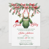 Santa Baby Christmas Baby Shower 招待状 (正面/裏面)