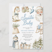 Santa Baby Christmas Baby Shower 招待状 (正面)