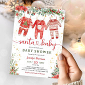 Santa Baby Christmas Baby Shower 招待状