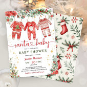 Santa Baby Christmas Baby Shower 招待状
