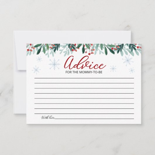 Santa Baby Christmas Baby Shower Advice Cards 招待状 (正面)