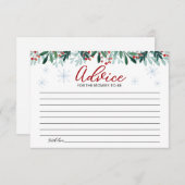 Santa Baby Christmas Baby Shower Advice Cards 招待状 (正面/裏面)