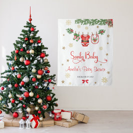 Santa Baby Christmas Baby Shower Celebration タペストリー