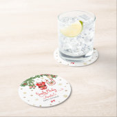 Santa Baby Christmas Baby Shower Decor ラウンドペーパーコースター (インサイチュ)