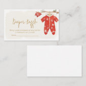 Santa Baby Christmas Baby Shower Diaper Raffle エンクロージャーカード (正面/裏面)