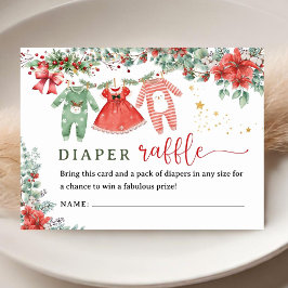 Santa Baby Christmas Baby Shower Diaper Raffle  エンクロージャーカード
