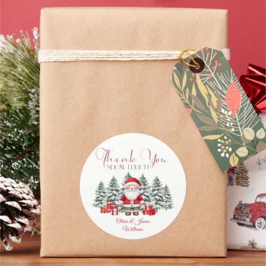 Santa Baby Christmas Baby Shower Gender Neutral ラウンドシール (クリスマス)