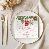Santa Baby Christmas Baby Shower Napkins Festive スタンダードカクテルナプキン