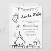 Santa Baby Christmas Baby Shower Party 招待状 (正面)
