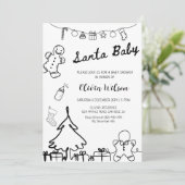 Santa Baby Christmas Baby Shower Party 招待状 (スタンド正面)