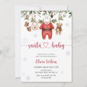 Santa Baby Christmas Baby Shower Party 招待状 (正面)