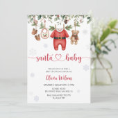 Santa Baby Christmas Baby Shower Party 招待状 (スタンド正面)