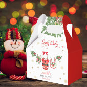 Santa Baby Christmas Baby Shower Red Outfit フェイバーボックス