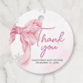 Santa Baby Christmas Baby Shower Round フェイバータグ (正面)