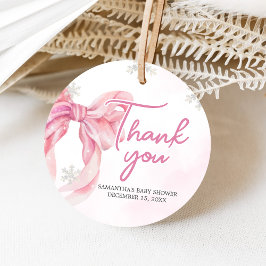 Santa Baby Christmas Baby Shower Round フェイバータグ