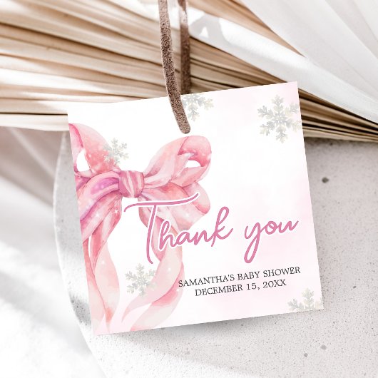 Santa Baby Christmas Baby Shower Square フェイバータグ