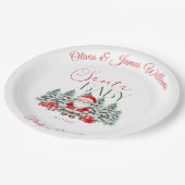 Santa Baby Christmas Baby Shower Welcome  ペーパープレート (アングル)