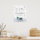 Santa Baby Christmas Baby Shower Welcome Sign ポスター (キッチン)