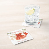 Santa Baby Christmas Clothesline Girl Baby Shower  ペーパーコースター (インサイチュ)