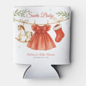 Santa Baby Christmas Clothesline Girl Baby Shower  缶クーラー (正面)