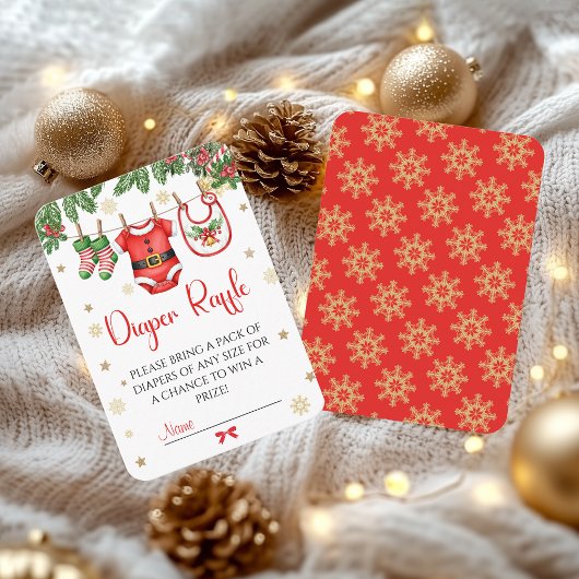 Santa Baby Christmas Diaper Raffle Card エンクロージャーカード