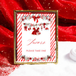 Santa Baby Christmas Girl Baby Shower Favors ポスター