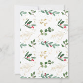 Santa Baby Christmas red greenery gold baby shower 招待状 (裏面)