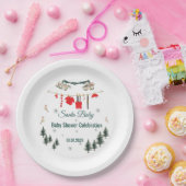 Santa Baby Christmas Theme Baby Shower  ペーパープレート (パーティー)