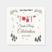 Santa Baby Christmas Themed Baby Shower スタンダードカクテルナプキン (正面)