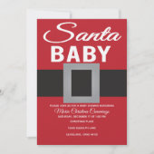 Santa Baby Christmas Time Baby Shower 招待状 (正面)