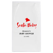 Santa Baby Christmas Winter Baby Shower  スモールペーパーバッグ (裏面)